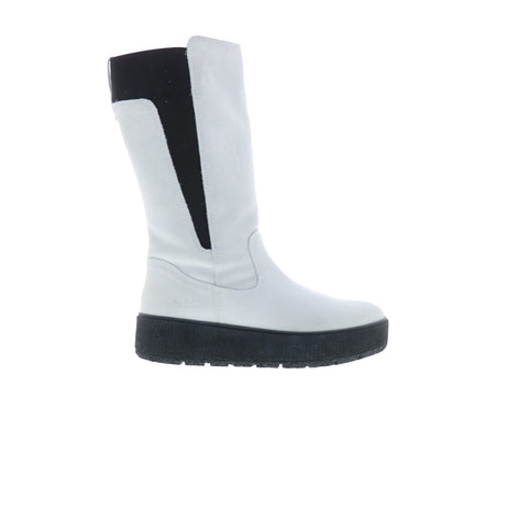 Bos. & Co. Impact Womens White Suede Zipper Casual Dress Boots