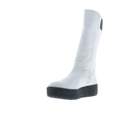 Bos. & Co. Impact Womens White Suede Zipper Casual Dress Boots