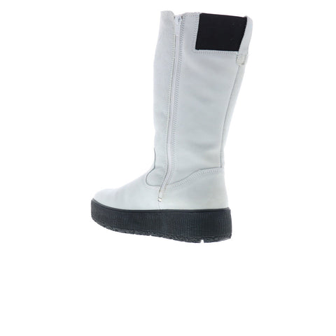 Bos. & Co. Impact Womens White Suede Zipper Casual Dress Boots