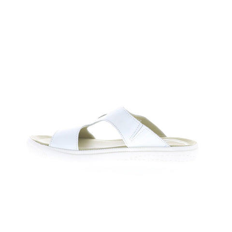 Softinos Inbey INBEY745SOF-000 Womens White Leather Slides Sandals Shoes