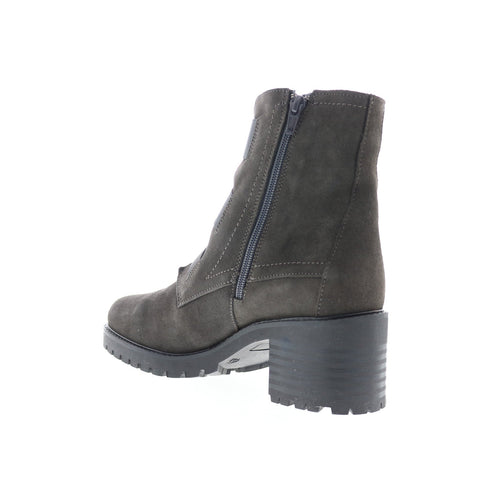 Bos. & Co. Indie Womens Gray Suede Zipper Casual Dress Boots
