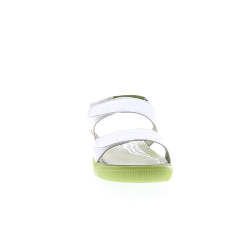Softinos Indu INDU753SOF-003 Womens White Leather Strap Sandals Shoes