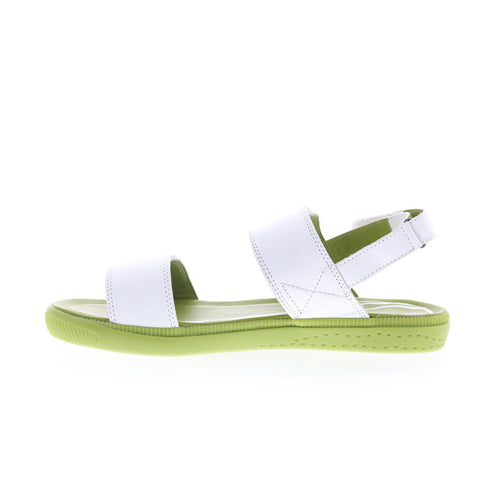 Softinos Indu INDU753SOF-003 Womens White Leather Strap Sandals Shoes