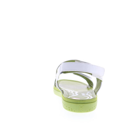 Softinos Indu INDU753SOF-003 Womens White Leather Strap Sandals Shoes
