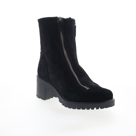 Bos. & Co. Ingle Womens Black Suede Zipper Casual Dress Boots