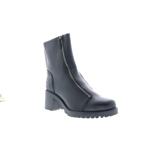 Bos. & Co. Ingle Womens Black Leather Zipper Casual Dress Boots