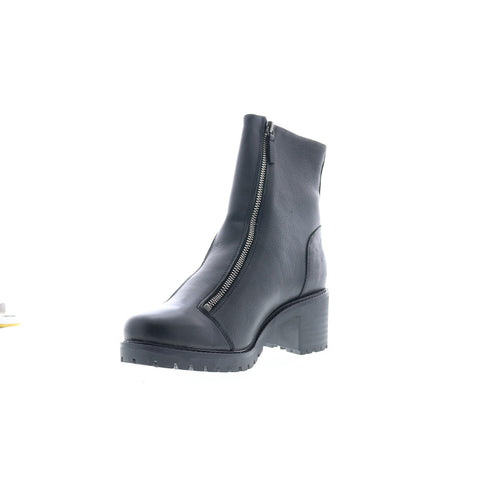 Bos. & Co. Ingle Womens Black Leather Zipper Casual Dress Boots