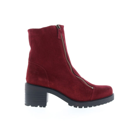 Bos. & Co. Ingle Womens Red Suede Zipper Casual Dress Boots