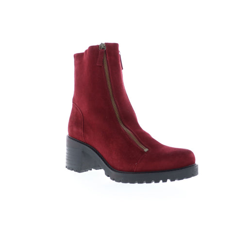 Bos. & Co. Ingle Womens Red Suede Zipper Casual Dress Boots