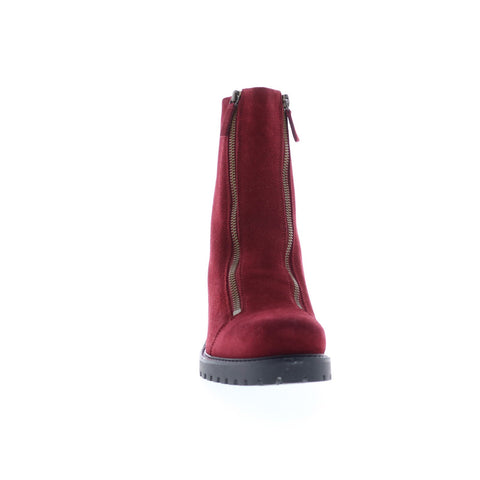 Bos. & Co. Ingle Womens Red Suede Zipper Casual Dress Boots
