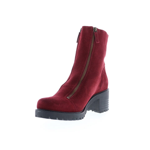 Bos. & Co. Ingle Womens Red Suede Zipper Casual Dress Boots
