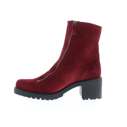 Bos. & Co. Ingle Womens Red Suede Zipper Casual Dress Boots