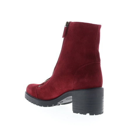 Bos. & Co. Ingle Womens Red Suede Zipper Casual Dress Boots