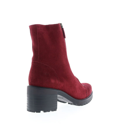 Bos. & Co. Ingle Womens Red Suede Zipper Casual Dress Boots