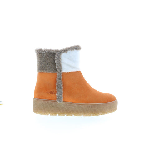 Bos. & Co. Inter Womens Orange Suede Zipper Casual Dress Boots