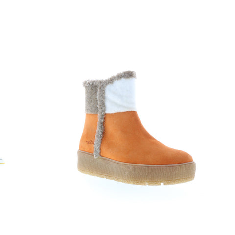 Bos. & Co. Inter Womens Orange Suede Zipper Casual Dress Boots