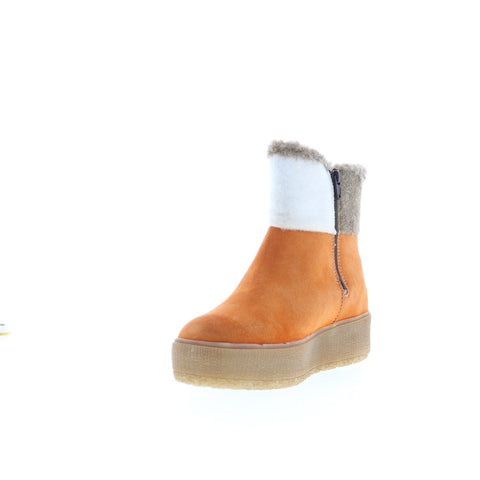 Bos. & Co. Inter Womens Orange Suede Zipper Casual Dress Boots