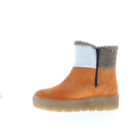 Bos. & Co. Inter Womens Orange Suede Zipper Casual Dress Boots