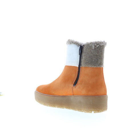 Bos. & Co. Inter Womens Orange Suede Zipper Casual Dress Boots