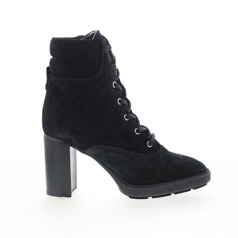 Aquatalia Iole L478901 Womens Black Suede Lace Up Ankle & Booties Boots
