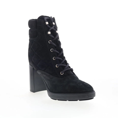 Aquatalia Iole L478901 Womens Black Suede Lace Up Ankle & Booties Boots