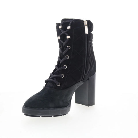 Aquatalia Iole L478901 Womens Black Suede Lace Up Ankle & Booties Boots