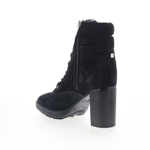 Aquatalia Iole L478901 Womens Black Suede Lace Up Ankle & Booties Boots