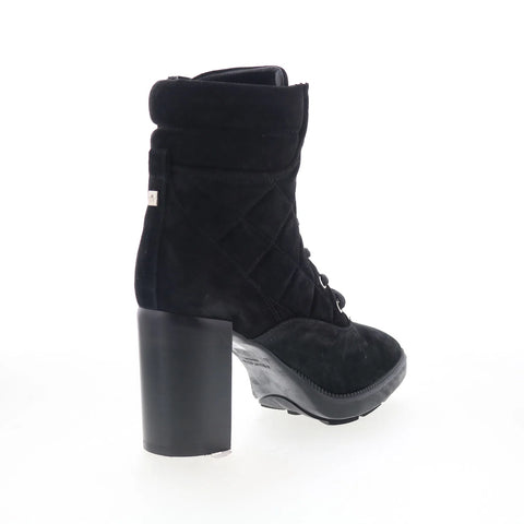 Aquatalia Iole L478901 Womens Black Suede Lace Up Ankle & Booties Boots