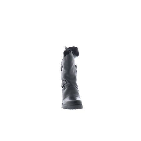 Bos. & Co. Irene Womens Black Leather Zipper Casual Dress Boots