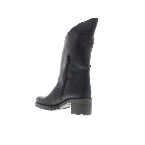 Bos. & Co. Irene Womens Brown Leather Zipper Casual Dress Boots
