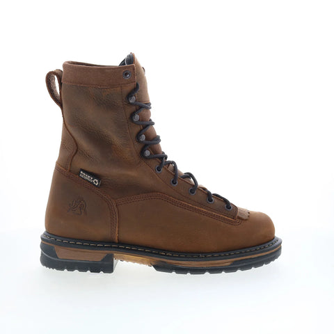 Rocky IronClad Waterproof 8" Work Boot Mens Brown Wide Work & Safety Boots