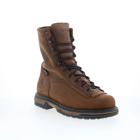 Rocky IronClad Waterproof 8" Work Boot Mens Brown Wide Work & Safety Boots