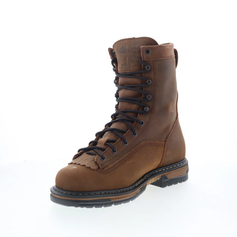 Rocky IronClad Waterproof 8" Work Boot Mens Brown Wide Work & Safety Boots