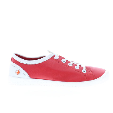 Softinos Isla ISLA2557SOF-038 Womens Red Leather Lifestyle Sneakers Shoes