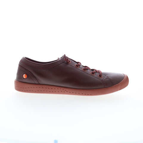 Softinos Isla ISLA2557SOF-055 Womens Red Leather Lifestyle Sneakers Shoes