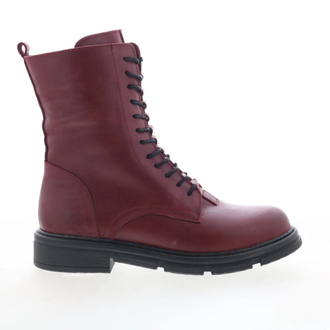 Miz Mooz Issabel Womens Red Leather Zipper Casual Dress Boots