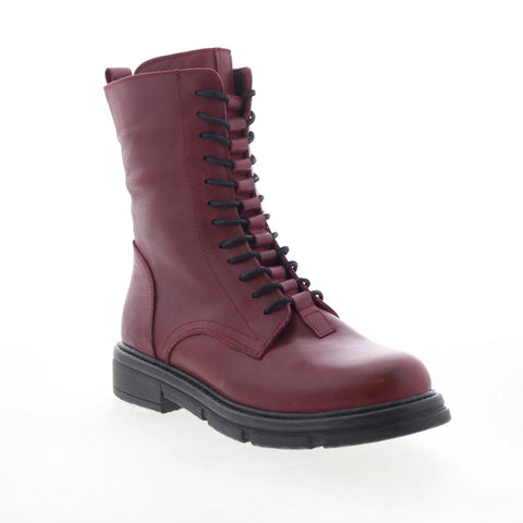 Miz Mooz Issabel Womens Red Leather Zipper Casual Dress Boots
