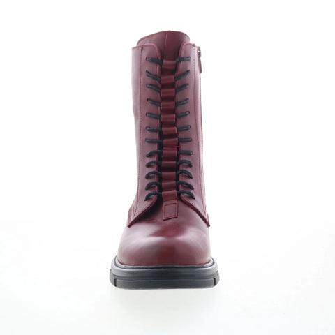 Miz Mooz Issabel Womens Red Leather Zipper Casual Dress Boots