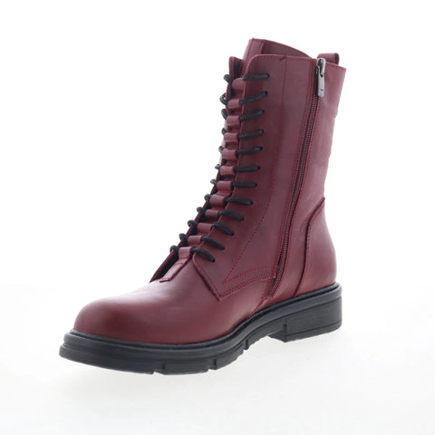 Miz Mooz Issabel Womens Red Leather Zipper Casual Dress Boots