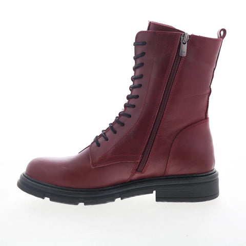 Miz Mooz Issabel Womens Red Leather Zipper Casual Dress Boots