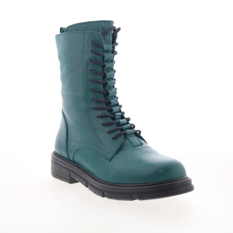 Miz Mooz Issabel Womens Green Leather Zipper Casual Dress Boots