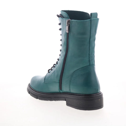 Miz Mooz Issabel Womens Green Leather Zipper Casual Dress Boots