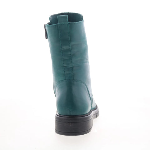 Miz Mooz Issabel Womens Green Leather Zipper Casual Dress Boots