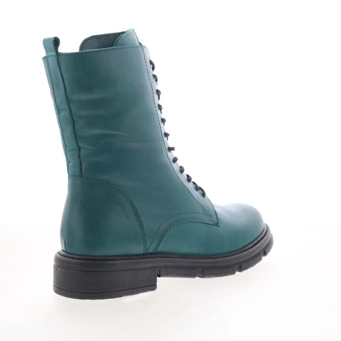 Miz Mooz Issabel Womens Green Leather Zipper Casual Dress Boots