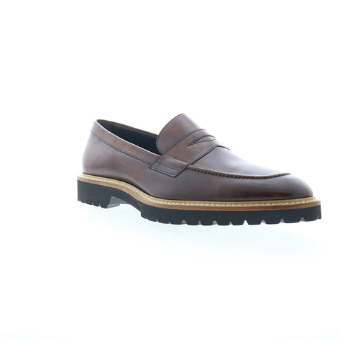Zelli Italia Roman Italian Mens Brown Leather Loafers & Slip Ons Penny Shoes