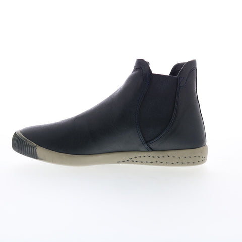 Softinos Itzi ITZI650SOF-002 Womens Blue Leather Slip On Chelsea Boots
