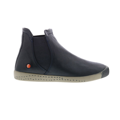 Softinos Itzi ITZI650SOF-002 Womens Blue Leather Slip On Chelsea Boots