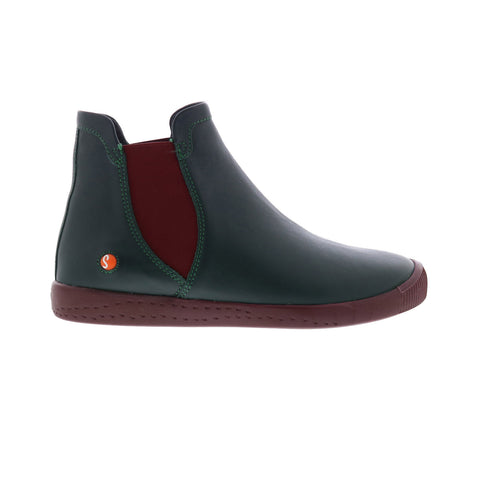 Softinos Itzi ITZI650SOF-009 Womens Green Leather Slip On Chelsea Boots