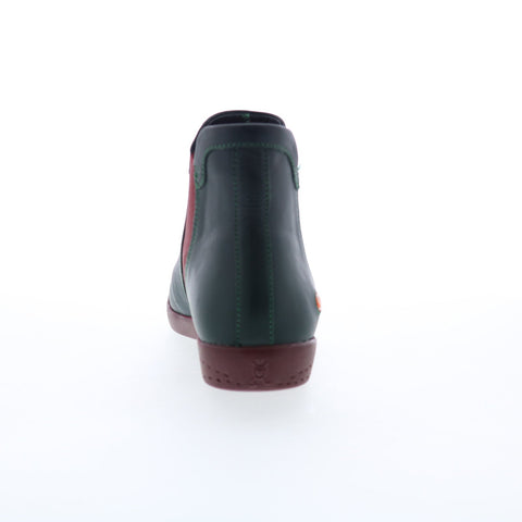 Softinos Itzi ITZI650SOF-009 Womens Green Leather Slip On Chelsea Boots