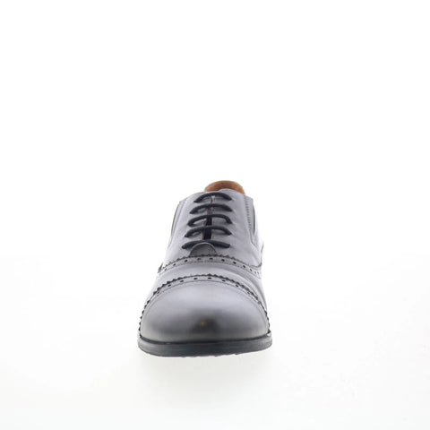 Miz Mooz Ivey Womens Gray Leather Lace Up Oxford Flats Shoes